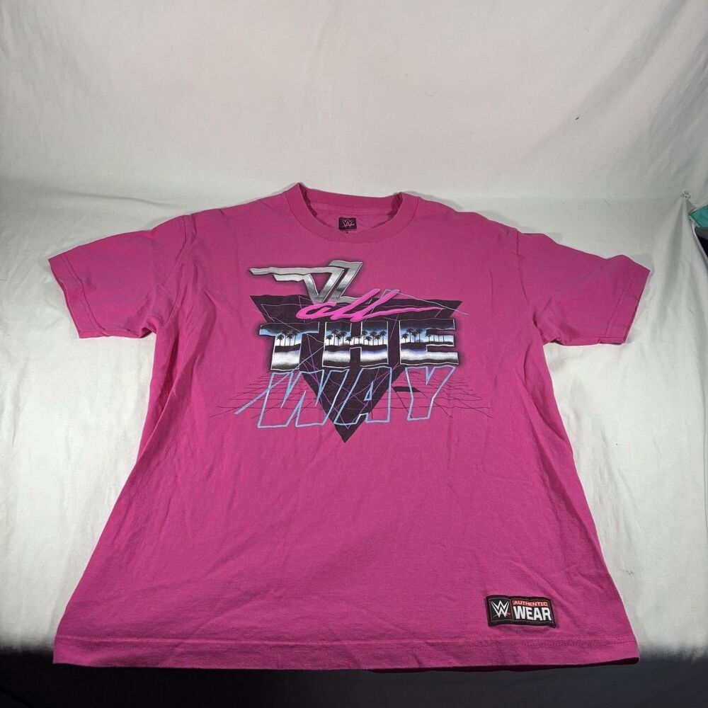 WWE 7 All The Way Pink Tee L Authentic Wear